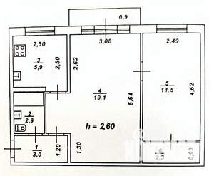 2-к квартира, вторичка, 45м2, 2/5 этаж