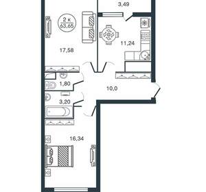 2-к квартира, вторичка, 64м2, 8/12 этаж