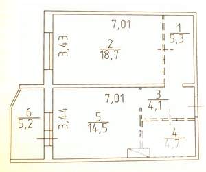 1-к квартира, вторичка, 47м2, 10/16 этаж