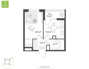 1-к квартира, вторичка, 35м2, 2/18 этаж