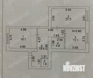 2-к квартира, вторичка, 78м2, 5/5 этаж