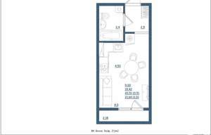 Студия квартира, сданный дом, 22м2, 10/18 этаж