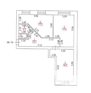 2-к квартира, вторичка, 70м2, 1/5 этаж