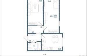 2-к квартира, сданный дом, 56м2, 5/15 этаж