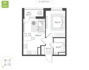1-к квартира, вторичка, 41м2, 8/10 этаж
