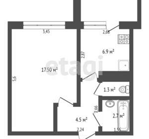 1-к квартира, вторичка, 35м2, 7/9 этаж