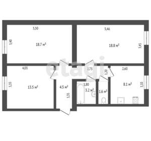3-к квартира, вторичка, 77м2, 2/5 этаж