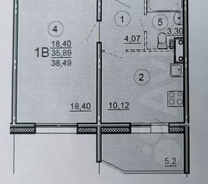 1-к квартира, вторичка, 42м2, 7/16 этаж