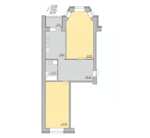 2-к квартира, строящийся дом, 83м2, 4/9 этаж