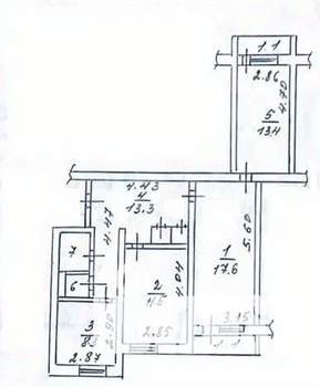 3-к квартира, вторичка, 70м2, 2/5 этаж
