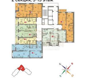2-к квартира, сданный дом, 74м2, 12/24 этаж
