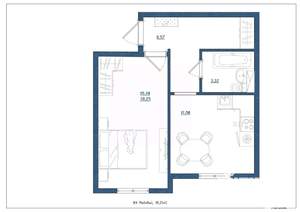 1-к квартира, сданный дом, 38м2, 1/4 этаж