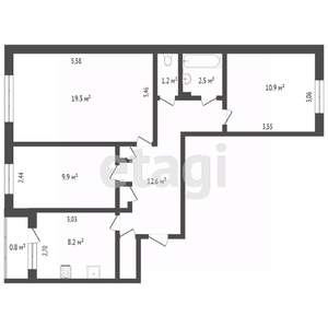 3-к квартира, вторичка, 69м2, 3/10 этаж