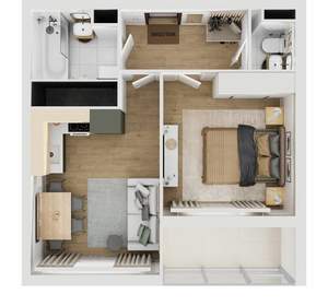 1-к квартира, вторичка, 43м2, 3/16 этаж