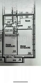 2-к квартира, вторичка, 62м2, 7/10 этаж