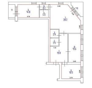 3-к квартира, вторичка, 94м2, 2/5 этаж