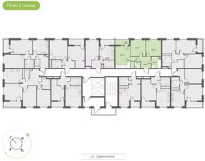 2-к квартира, вторичка, 58м2, 2/18 этаж