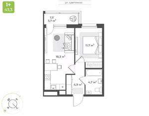 1-к квартира, вторичка, 41м2, 2/10 этаж