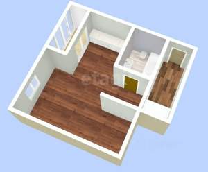 1-к квартира, вторичка, 43м2, 1/16 этаж