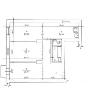 3-к квартира, вторичка, 72м2, 4/4 этаж