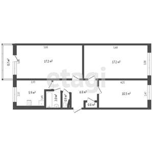 3-к квартира, вторичка, 61м2, 5/5 этаж