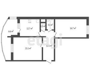 2-к квартира, вторичка, 82м2, 6/17 этаж