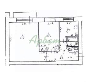 2-к квартира, вторичка, 51м2, 5/5 этаж