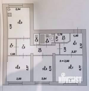 3-к квартира, вторичка, 97м2, 2/3 этаж