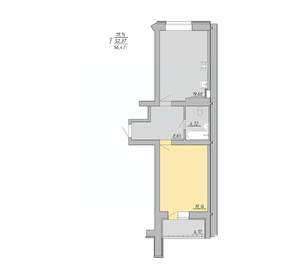 1-к квартира, строящийся дом, 56м2, 1/9 этаж