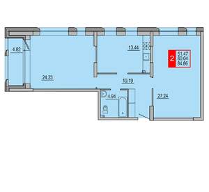 2-к квартира, вторичка, 85м2, 5/8 этаж
