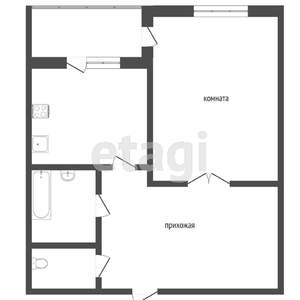 1-к квартира, сданный дом, 48м2, 1/5 этаж