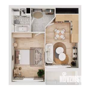 1-к квартира, вторичка, 43м2, 3/16 этаж