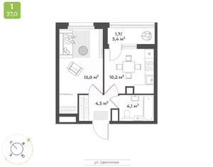 1-к квартира, вторичка, 35м2, 13/18 этаж