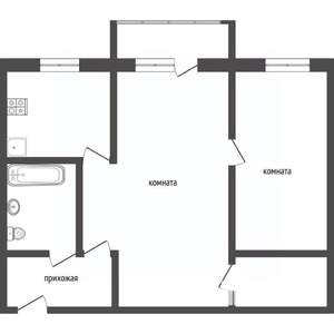 2-к квартира, вторичка, 45м2, 4/4 этаж