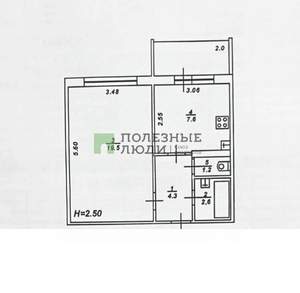 1-к квартира, вторичка, 37м2, 5/9 этаж