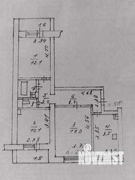 3-к квартира, вторичка, 65м2, 4/10 этаж