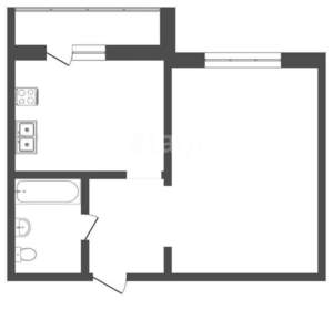 1-к квартира, вторичка, 32м2, 6/12 этаж