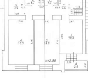 2-к квартира, вторичка, 60м2, 1/10 этаж