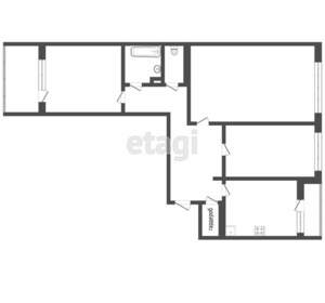 3-к квартира, вторичка, 66м2, 1/9 этаж
