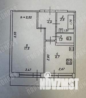 1-к квартира, вторичка, 34м2, 3/5 этаж