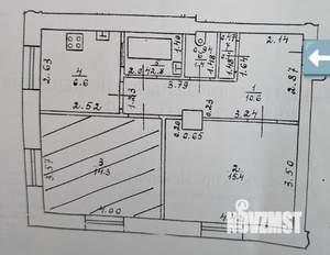 2-к квартира, вторичка, 52м2, 4/4 этаж