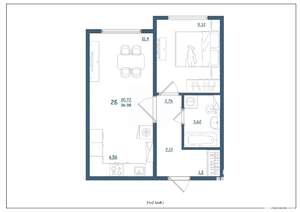 2-к квартира, сданный дом, 37м2, 3/15 этаж