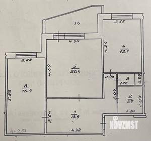 2-к квартира, вторичка, 72м2, 4/10 этаж