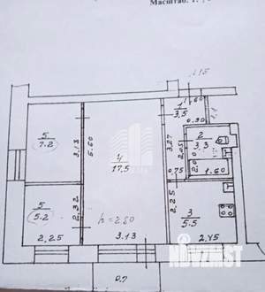 3-к квартира, вторичка, 43м2, 2/2 этаж