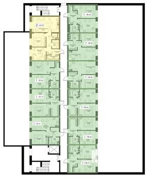 2-к квартира, вторичка, 63м2, 2/4 этаж