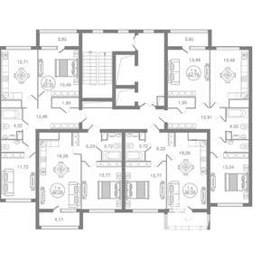 1-к квартира, вторичка, 46м2, 12/16 этаж