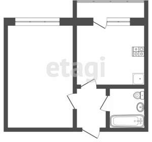 1-к квартира, вторичка, 54м2, 3/5 этаж
