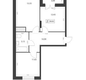 2-к квартира, вторичка, 59м2, 16/16 этаж