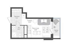 1-к квартира, вторичка, 21м2, 9/10 этаж