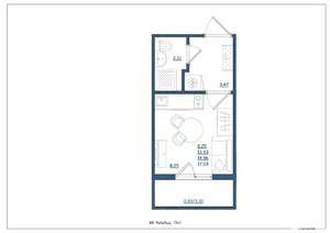 Студия квартира, сданный дом, 17м2, 1/4 этаж